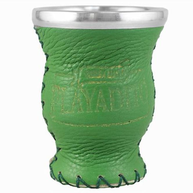 Hovedbilde Playadito GRØNN gourd glass + steel ring, leather - 6stk