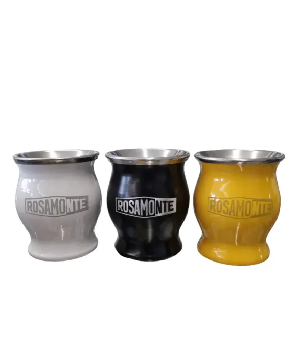Hovedbilde Gourd Matekopp Rosamonte Metal Yellow/Gul - 6stk
